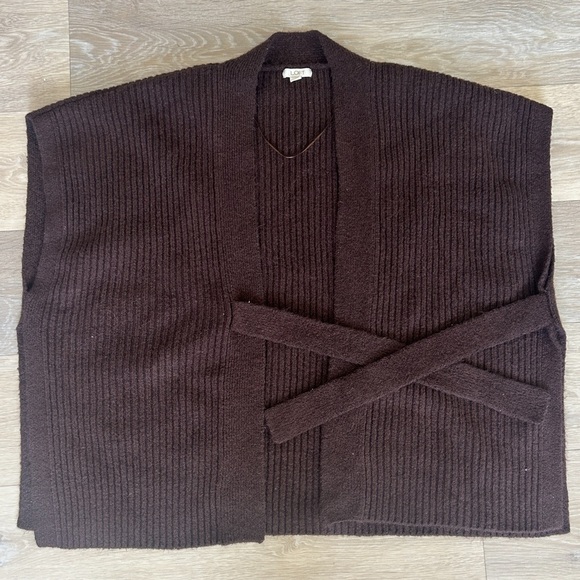 LOFT brown knit wrap vest – size XS/S - Picture 3 of 6